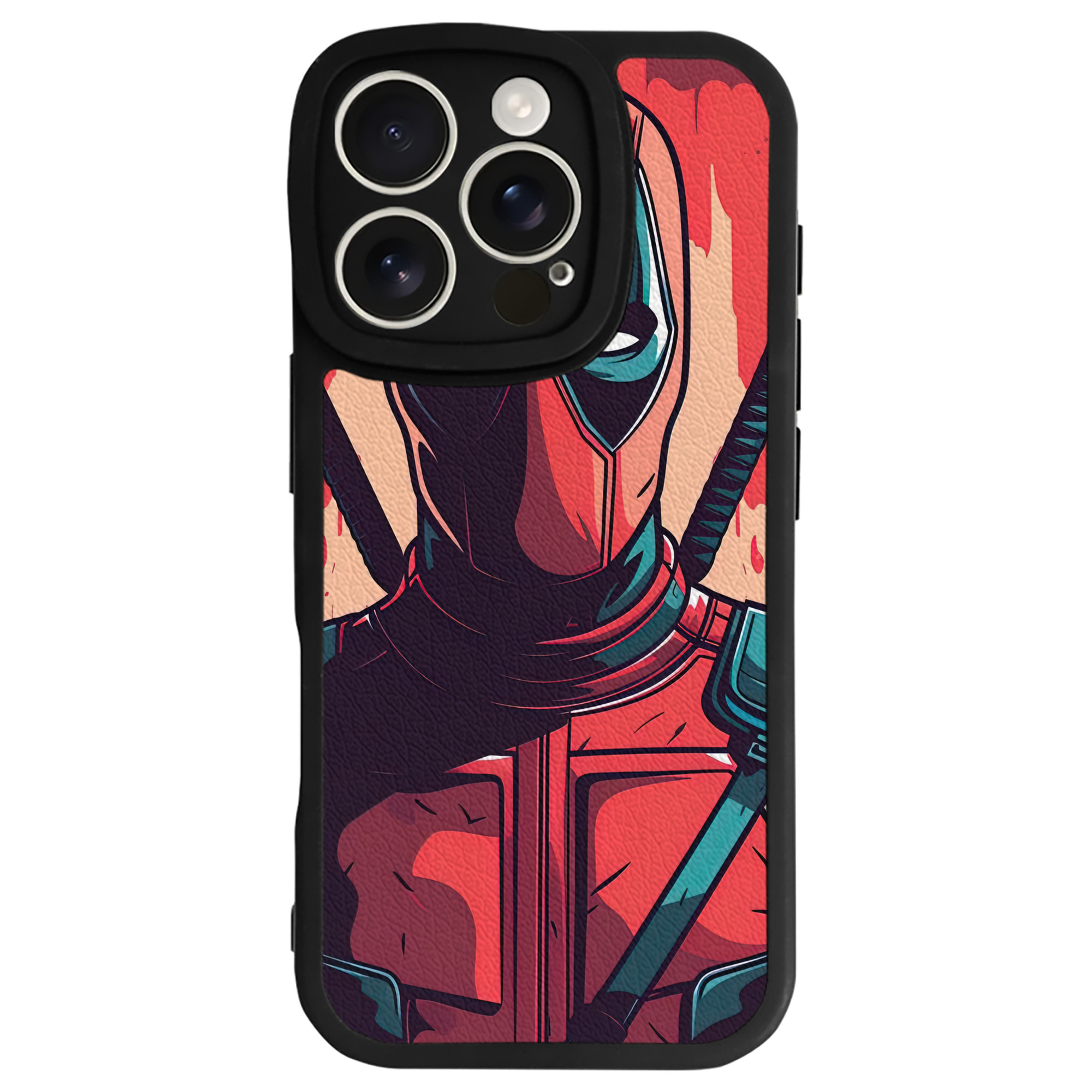 （画像用） Deadpool デッドプール 【iPhone 16シリーズ対応】シリコンスマホケース（レザー調） 材質：シリコン